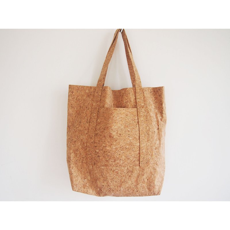 Cork Tote Bag , Shopper bag, Large tote bag, Cok tore bag, Casual tote, - Messenger Bags & Sling Bags - Cork & Pine Wood Khaki