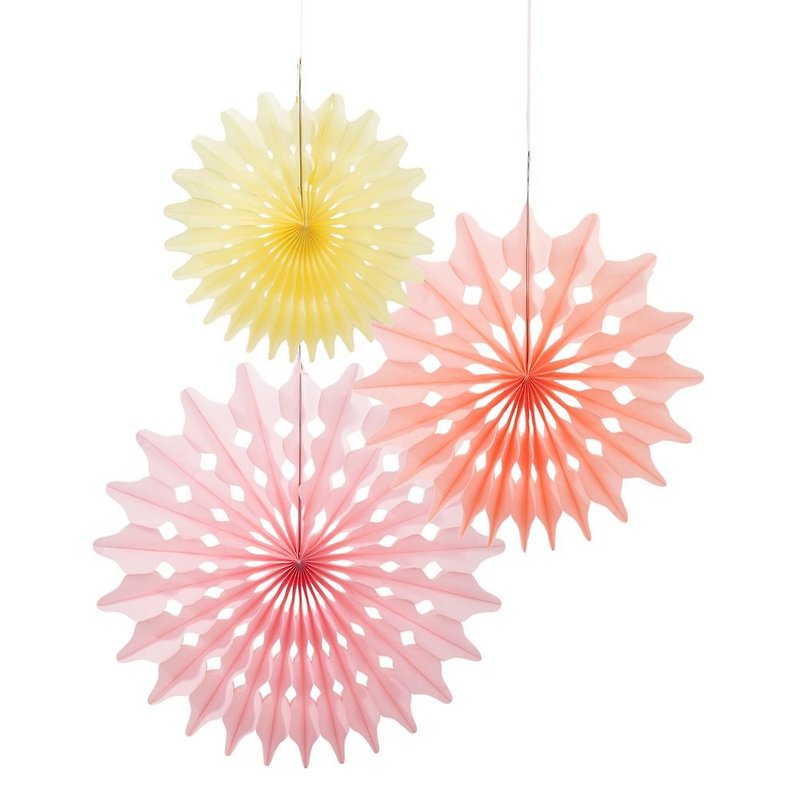 Colorful Charm Summer Paper Fan UK Talking Tables Party Supplies - Items for Display - Paper Multicolor