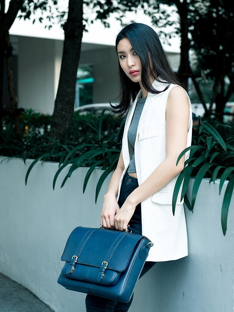 Tory Bag - Midnight Navy - Briefcases & Doctor Bags - Genuine Leather Blue