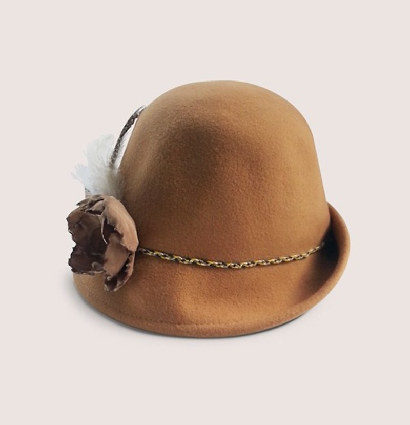 Korakuen Korakuen*and both the United States*handmade felt hat - Hats & Caps - Thread Brown