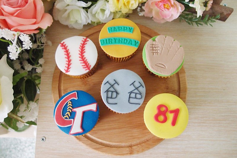 スポーツ野球風のカップケーキ - その他 - 食材 