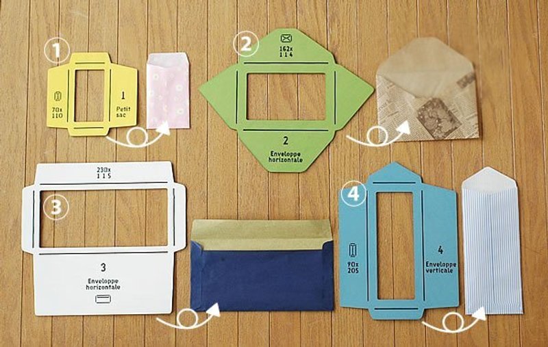 雜貨zakka ✄ 手作信封木模版1組4個DIY 文房具 - 其他 - 木頭 多色