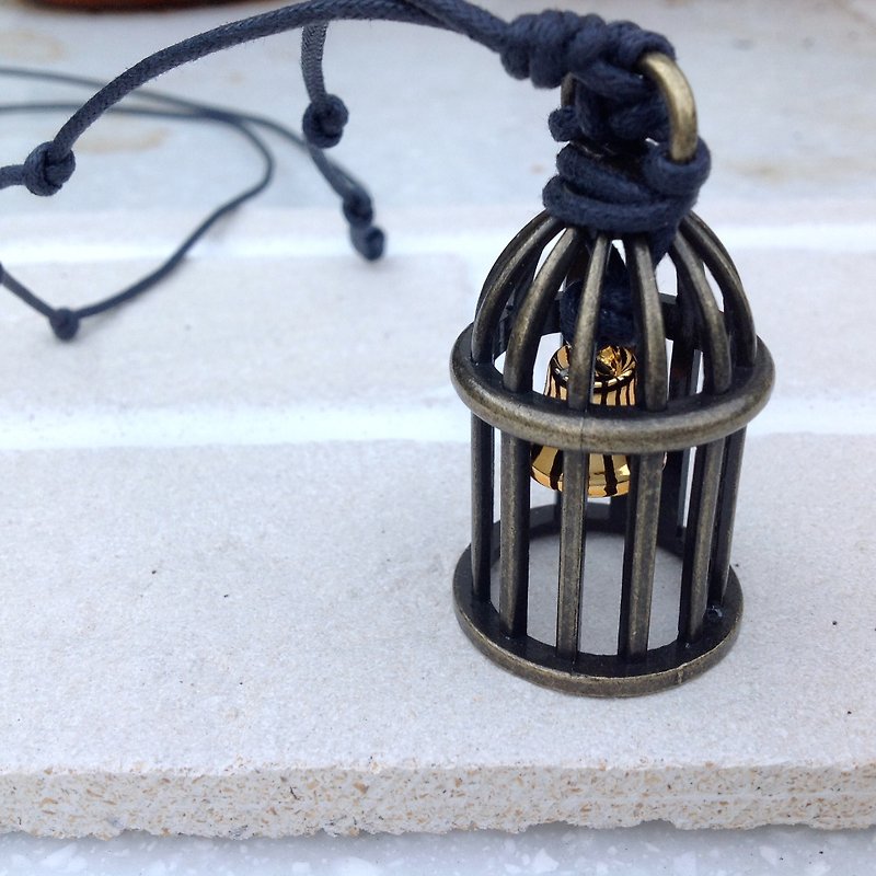 ∞ cage necklace bell rang bells - Necklaces - Glass Gold