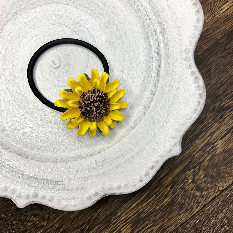 Leather Sunflower Hairband - Hair Accessories - Genuine Leather Yellow