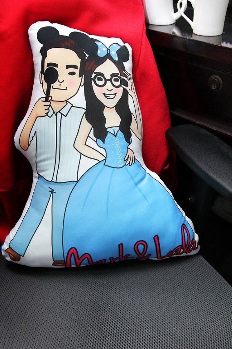 [Customized shape pillow 70 cm with design files] wedding couple friends bed doll lovers gift - Stuffed Dolls & Figurines - Other Materials Multicolor