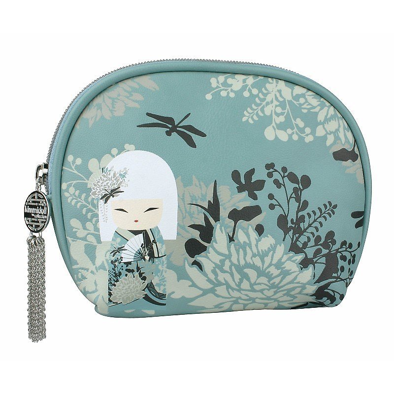 Kimmidoll and Blessed Doll Cosmetic Bag (M) Miyuna - กระเป๋าเครื่องสำอาง - วัสดุอื่นๆ สีน้ำเงิน