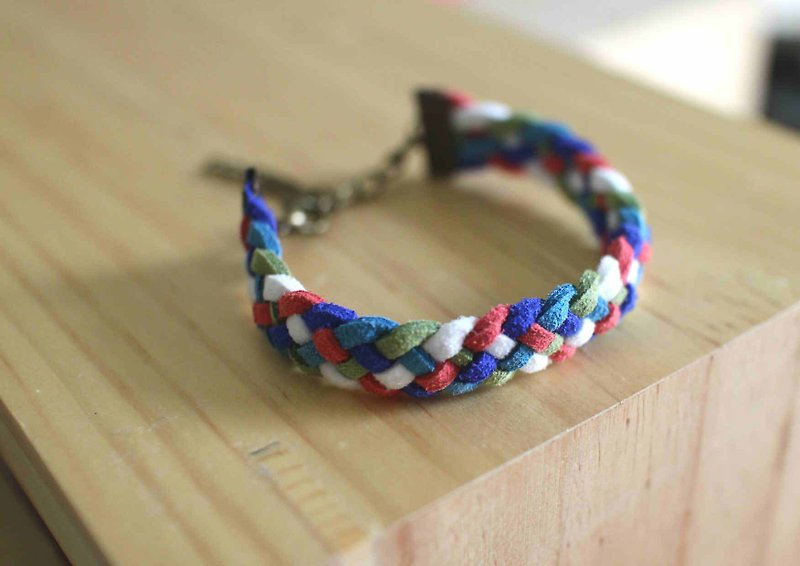 hand made bracelet-- korean synthetic leather【Wander Poet】 - Bracelets - Genuine Leather Multicolor