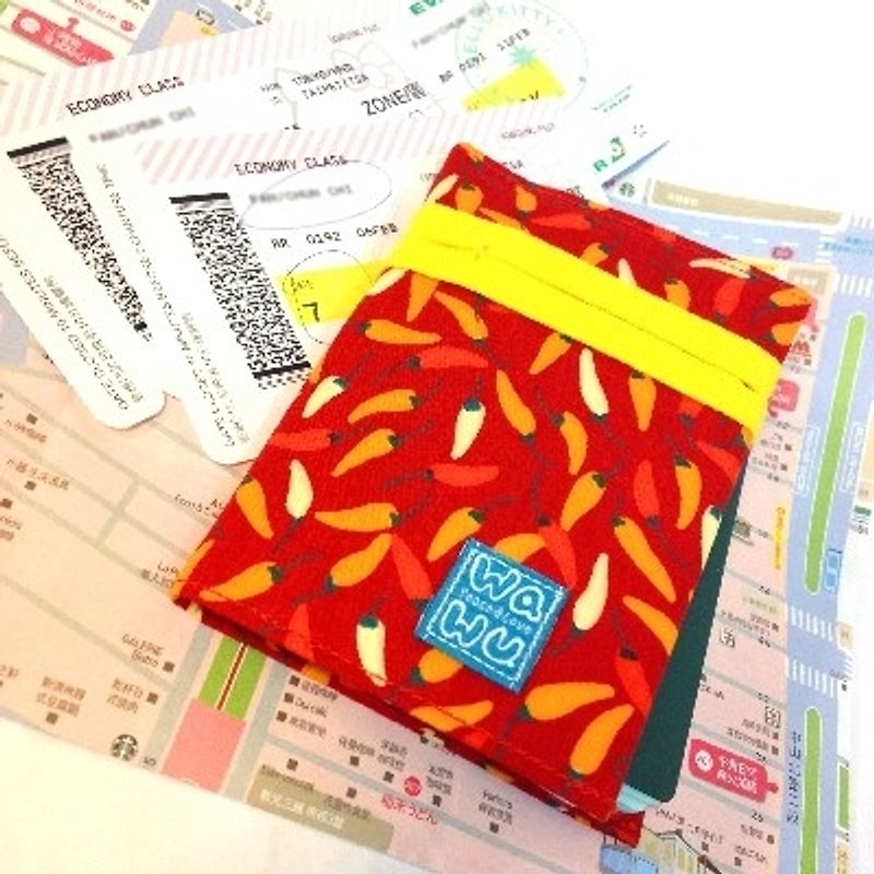 WaWu 護照套 (小辣椒) - 護照夾/護照套 - 棉．麻 紅色