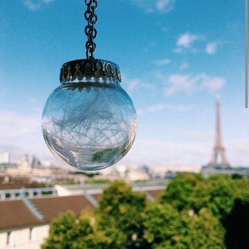 Feather Glass Bubble Necklace