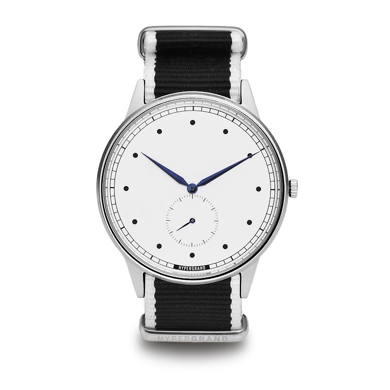 HYPERGRAND - Small Seconds Series - Silver Dial Black and White Twill Watch - Women's Watches - Other Materials Black