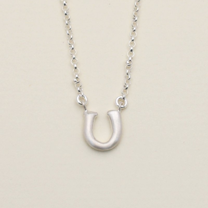 Horseshoe Necklace - สร้อยคอ - เงินแท้ สีเทา