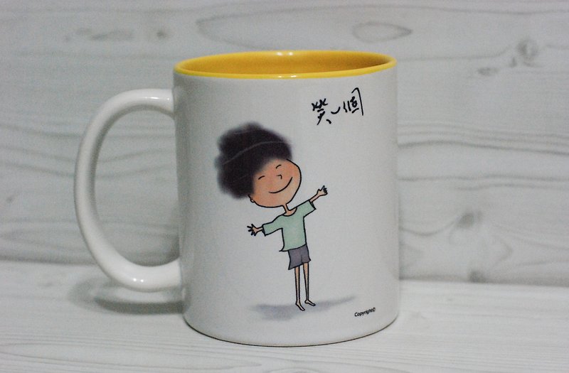 Mug-a smile (customized) - แก้วมัค/แก้วกาแฟ - เครื่องลายคราม ขาว