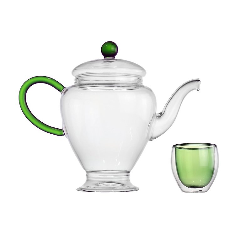舞色系列 茶組-翠綠 - 茶壺/茶杯/茶具 - 玻璃 綠色