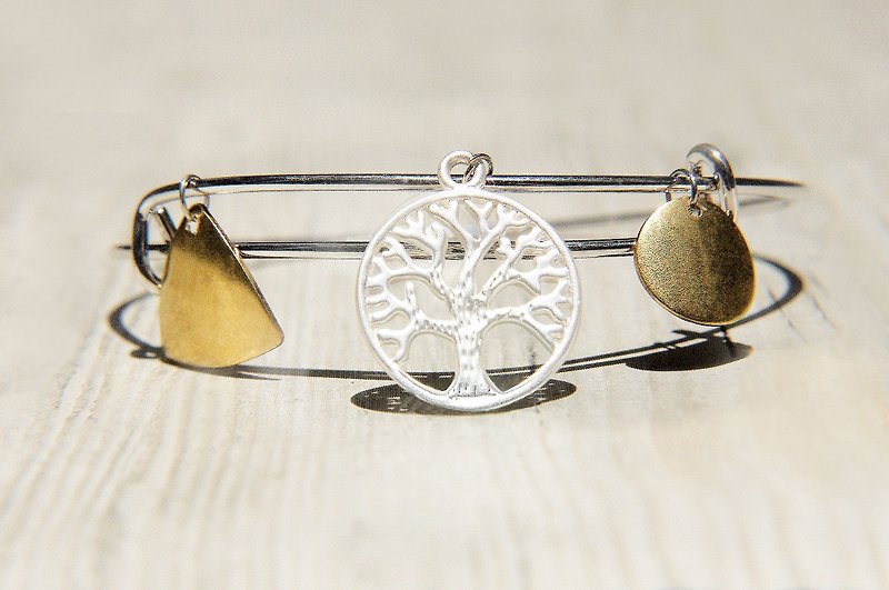 / Forest Department/ Playful Silver Bangle Bracelet Bracelet-Tree Forest - Bracelets - Other Metals Gray