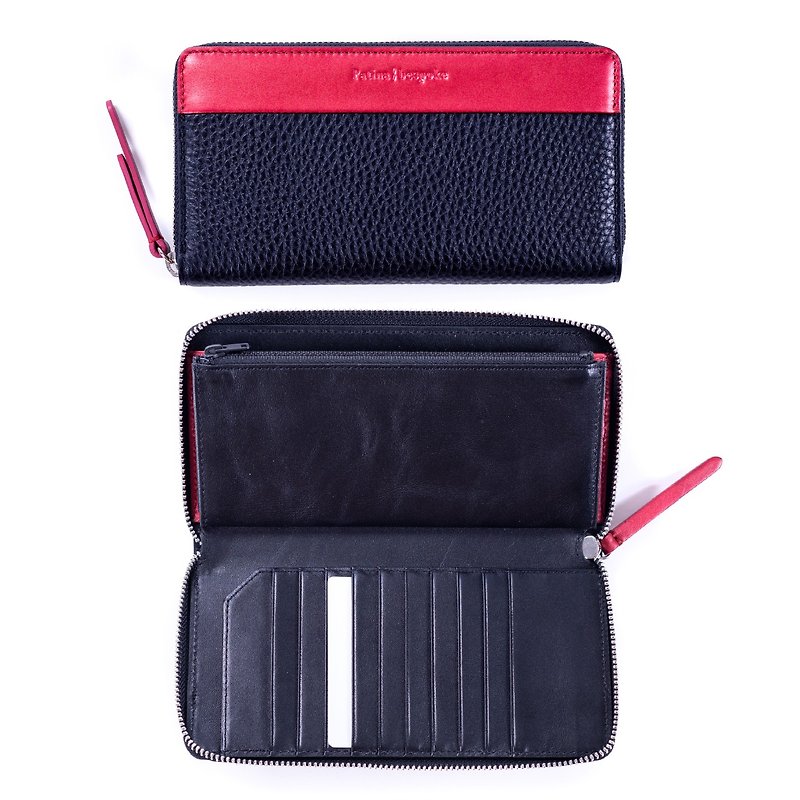 Cairo 14-card multi-function zipper long clip free embossing optional color - Wallets - Genuine Leather Multicolor
