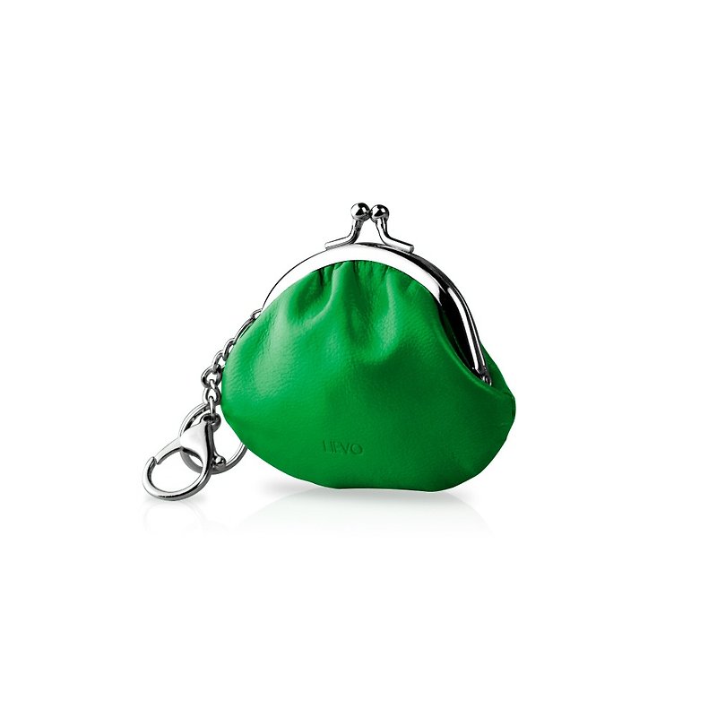 [LIEVO] SMILE - Leather change key gold package _ forest green - Coin Purses - Genuine Leather Green