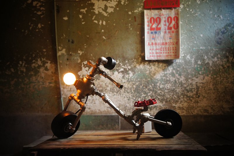 Edison-industry industrial wind handmade lamps Harley motorcycle - โคมไฟ - โลหะ สีเทา