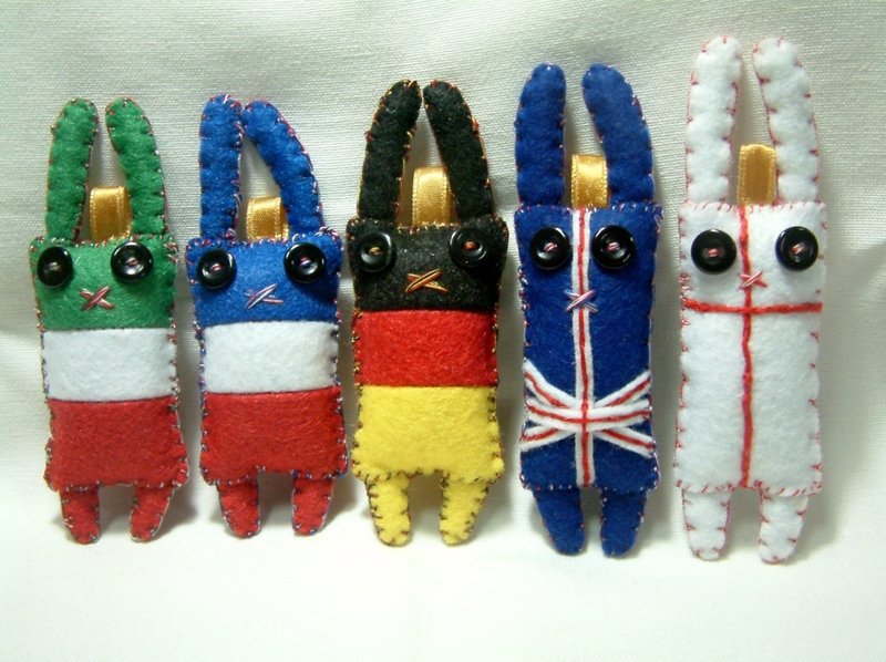 Flag Bunny Second - Charms - Other Materials Multicolor