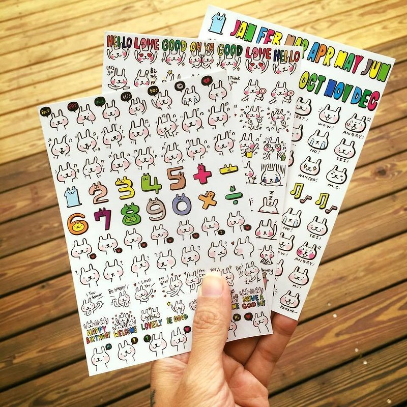 A6 hand account decoration transparent sticker combination package (three in) - Stickers - Paper 