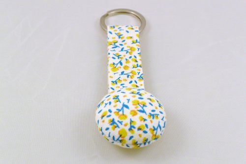 alma-handmade 手感布釦鑰匙圈 - 小黃花
