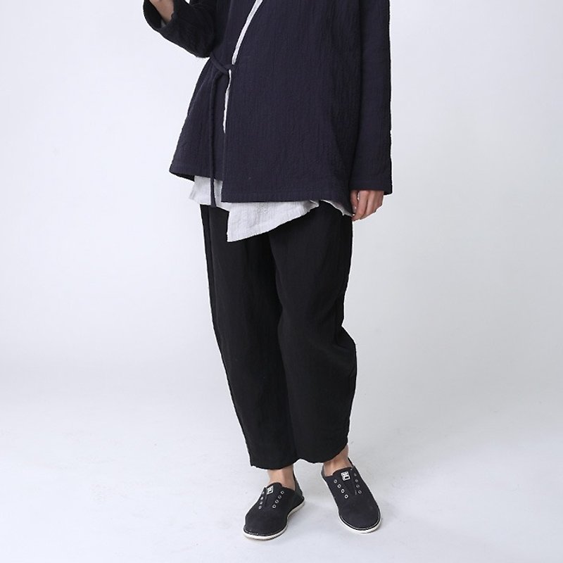 BUFU Chinese landlord blackharen pants   P150107 - กี่เพ้า - ผ้าฝ้าย/ผ้าลินิน สีดำ
