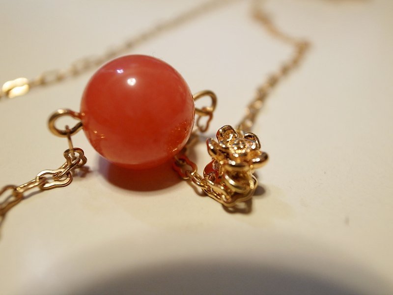 Peach Girl Sweetheart Necklace - Necklaces - Gemstone Red
