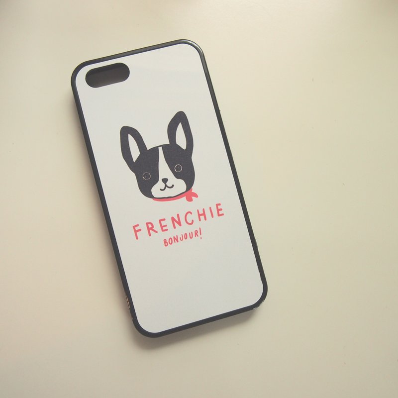 Frenchie Bonjour Print iPhone Case - เคสแท็บเล็ต - พลาสติก ขาว