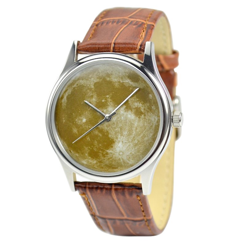 Moon Watch (Dark Green)-Unisex-Free Shipping Worldwide - นาฬิกาผู้หญิง - โลหะ สีเขียว