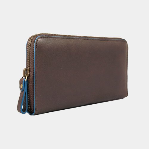 Baimiao Leather Zip Wallet – Chocolate Brown