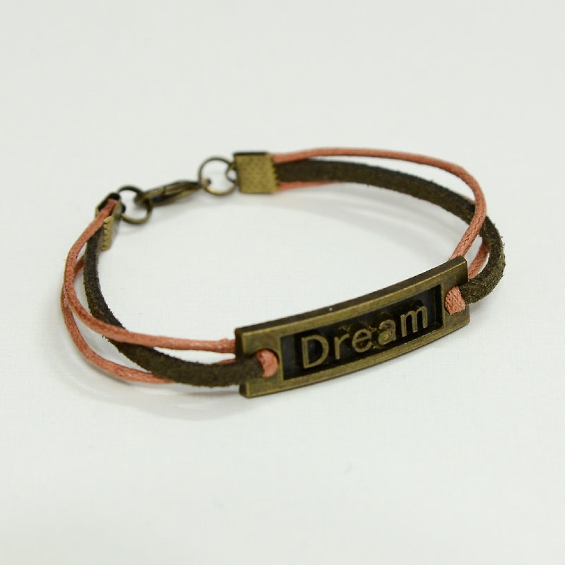 Dream a dream take off hand-knitted bracelet - Bracelets - Wax Brown