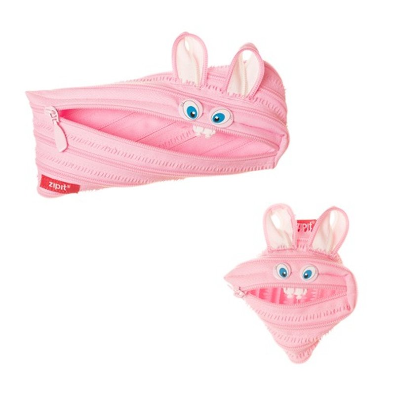 Zipit animal zipper bag - rabbit Value Pack - กระเป๋าเครื่องสำอาง - วัสดุอื่นๆ สึชมพู