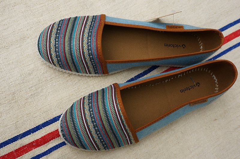 victoria Spanish nationals handmade shoes - color national wind MULTICOLOR # 39 number (zero code) - Women's Casual Shoes - Cotton & Hemp Multicolor