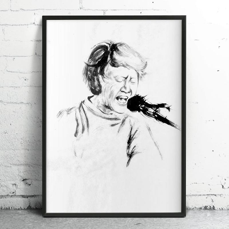 Customized hand-painted ink portraits to do their own living room paintings frameless painting large format - Customized Portraits - Paper White