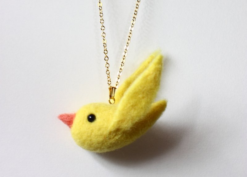 Canary Necklace Customized - Necklaces - Wool Yellow
