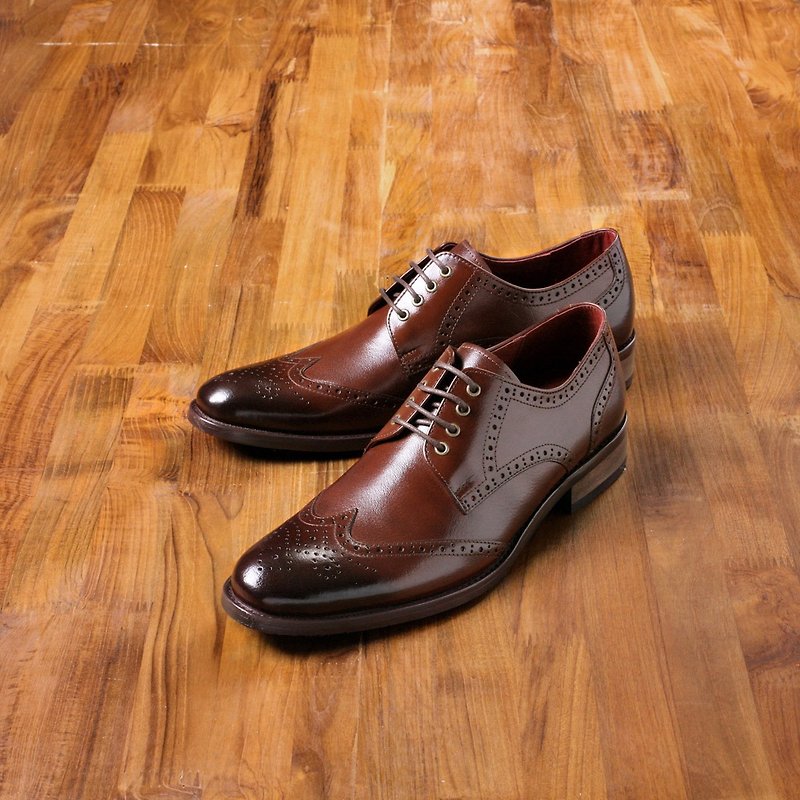 Vanger Elegance and Beauty‧Retro Seiko Full-carved Derby Shoes Va179 Coffee Made in Taiwan - Men's Oxford Shoes - Genuine Leather Brown