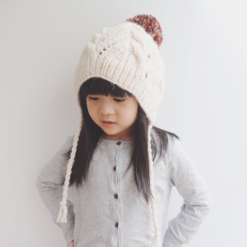Maple cover ear - Children Size / hand-woven - หมวก - วัสดุอื่นๆ ขาว