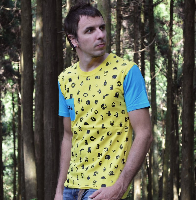 【Peej】All in one Combed cotton t-shirts / Yellow - เสื้อยืดผู้ชาย - ผ้าฝ้าย/ผ้าลินิน สีเหลือง