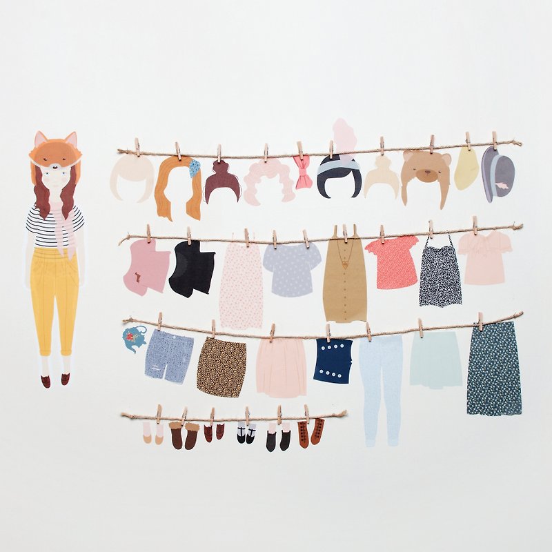 Fell in love with paper dolls < love mae Australia nontoxic patent wall stickers in > - ตกแต่งผนัง - วัสดุอื่นๆ 