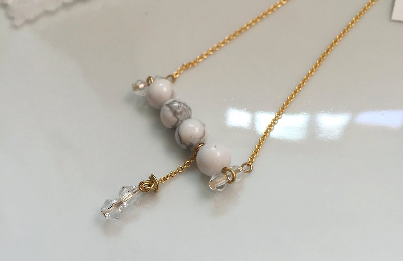 Tears rain beads (necklace) - Necklaces - Other Metals White