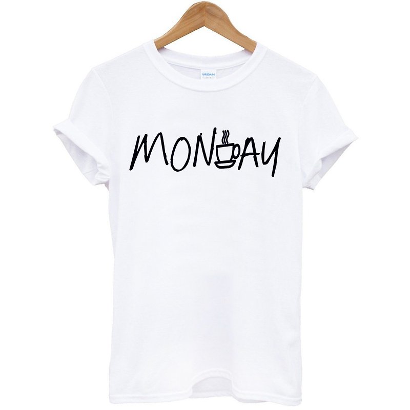 MONDAY COFFEE DAY short-sleeved T-shirt -2 colors Monday coffee day beard Wenqing art design fashionable text fashion hipster - Men's T-Shirts & Tops - Other Materials Multicolor