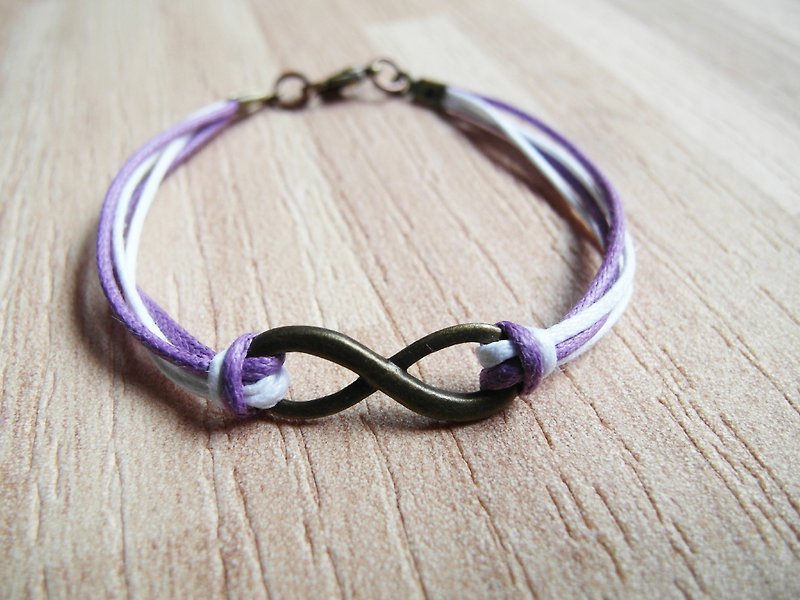 Infinite / hand-woven bracelet - สร้อยข้อมือ - วัสดุอื่นๆ สีม่วง