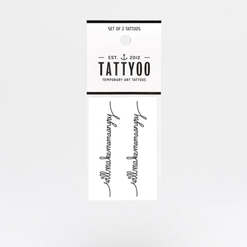 小叛逆 刺青紋身貼紙 | TATTYOO - 紋身貼紙/刺青貼紙 - 紙 黑色