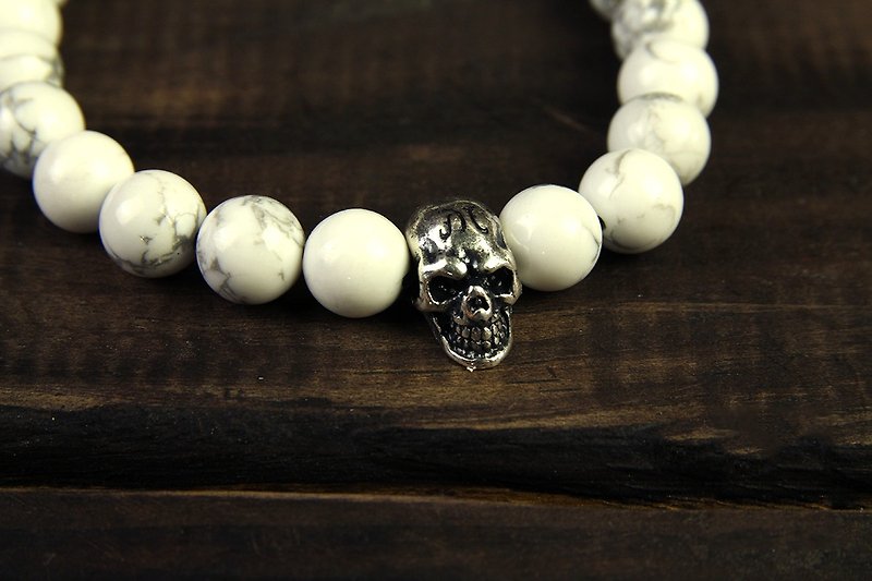 Skulls 8MM Beaded Bracelet 骷髏8MM串珠手鍊 - 手鍊/手環 - 其他材質 