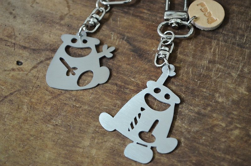 下班族‧不鏽鋼吊飾(一組) - 鑰匙圈/鎖匙扣 - 其他金屬 灰色
