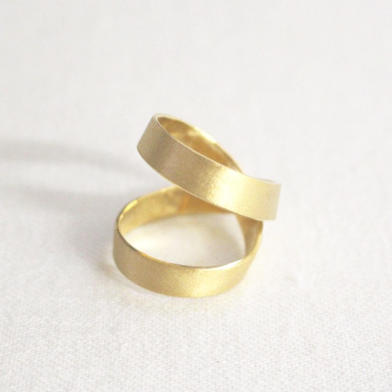 Silver reversible ring (Gold color) - แหวนทั่วไป - โลหะ สีทอง