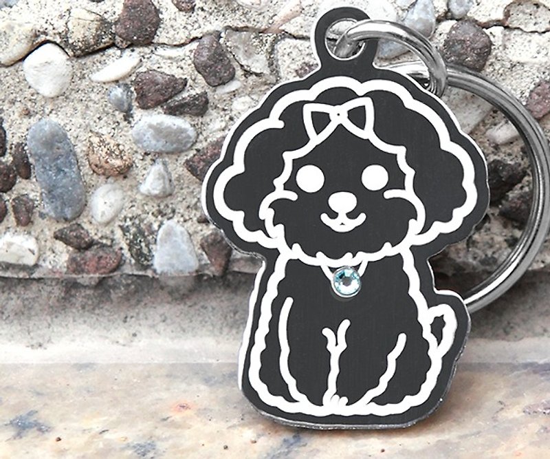 [Maltis] Exclusive to "Dog Shape"-Custom Brand (6 Color Diamonds) ◆ Cute x Anti-lost ◆ - Collars & Leashes - Other Metals 
