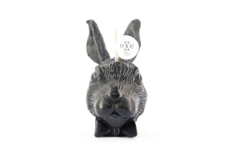 黑色兔子造型蠟燭 Rabbit Candle - 香氛蠟燭/燭台 - 蠟 黑色