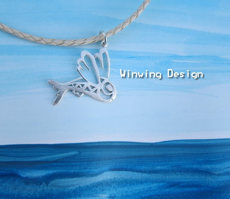 Sterling silver ornaments - dancing flying fish - Necklaces - Other Metals 