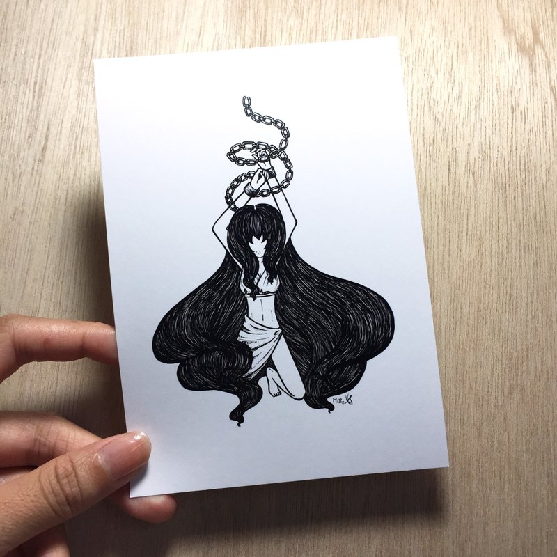 處女座 明信片 - 卡片/明信片 - 紙 黑色