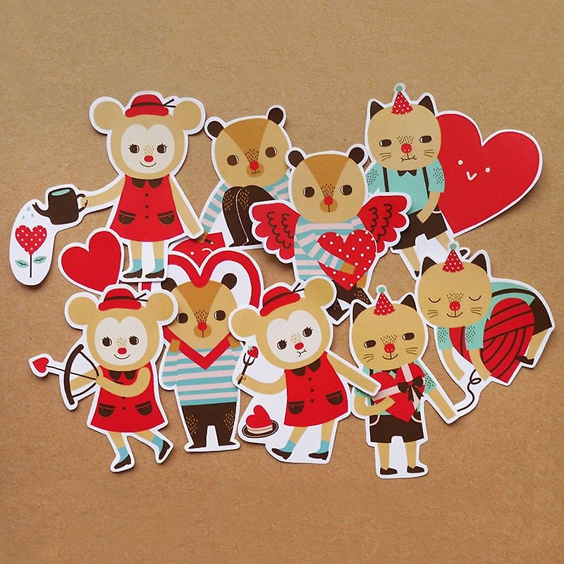 Love Parade Sticker Set | Set of 10 - สติกเกอร์ - กระดาษ หลากหลายสี